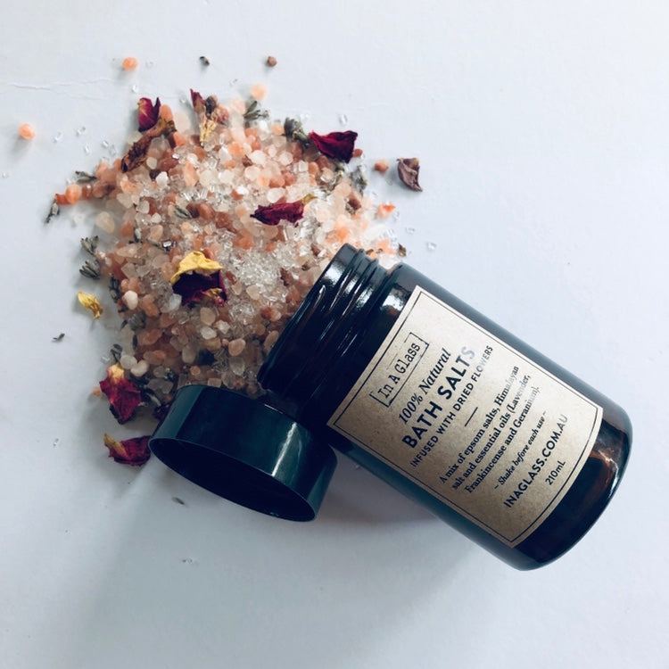100% Natural Bath Salts Infused with Dried Flowers