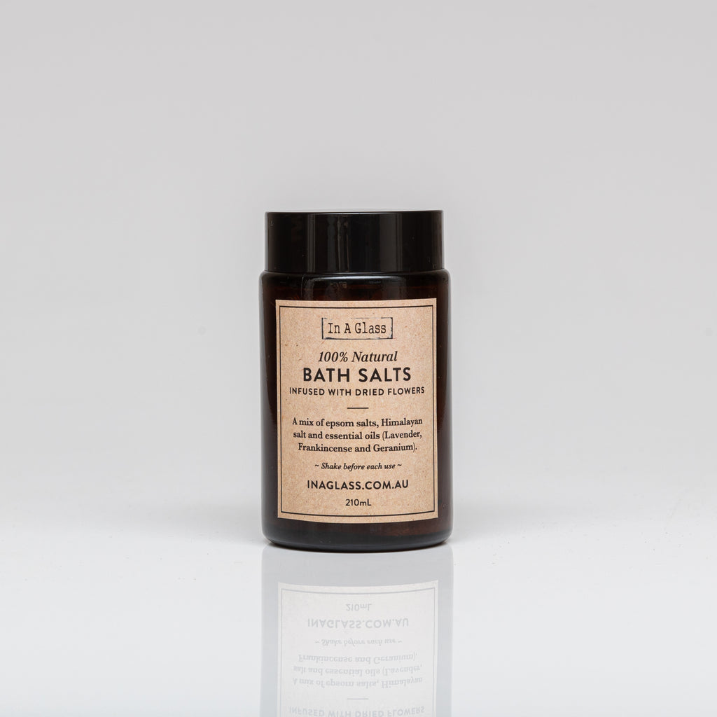 100% Natural Bath Salts Infused with Dried Flowers